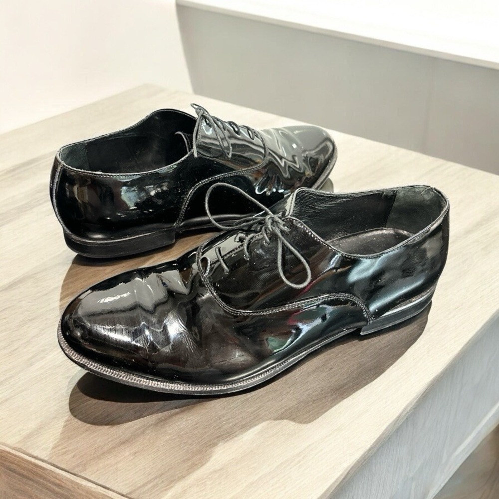 Bostonian‎ Florentine Mens Black Patent Leather Dress Shoes Made in Italy • 10 W
